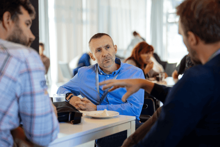 People discussing the data.